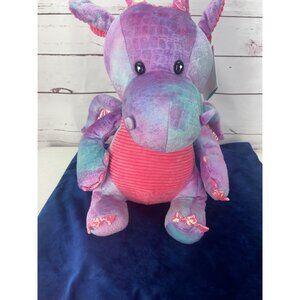 Hug Me Large Pink & Purple‎ Tie Dye Stuffed Dragon Plush